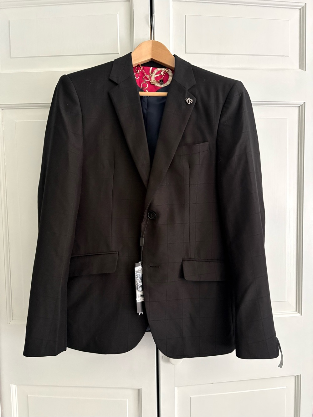 Tailored Black Windowpane Sport Coat - Men